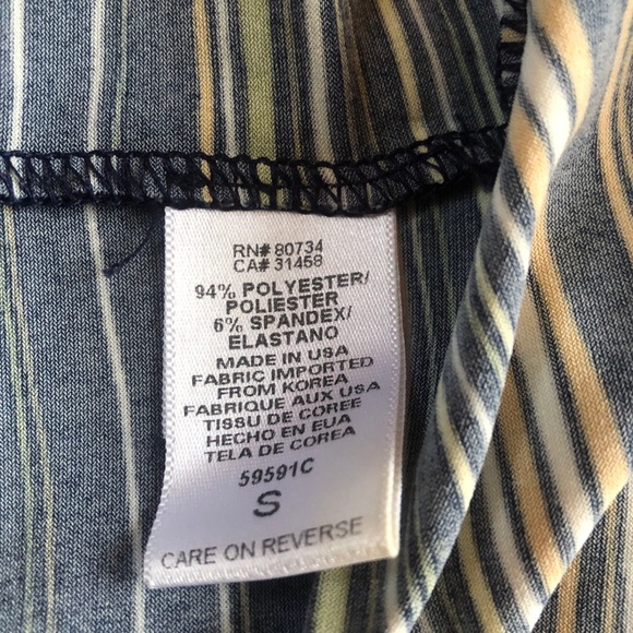 Cross-front BCBG midi stripe dress - Picture 4 of 5